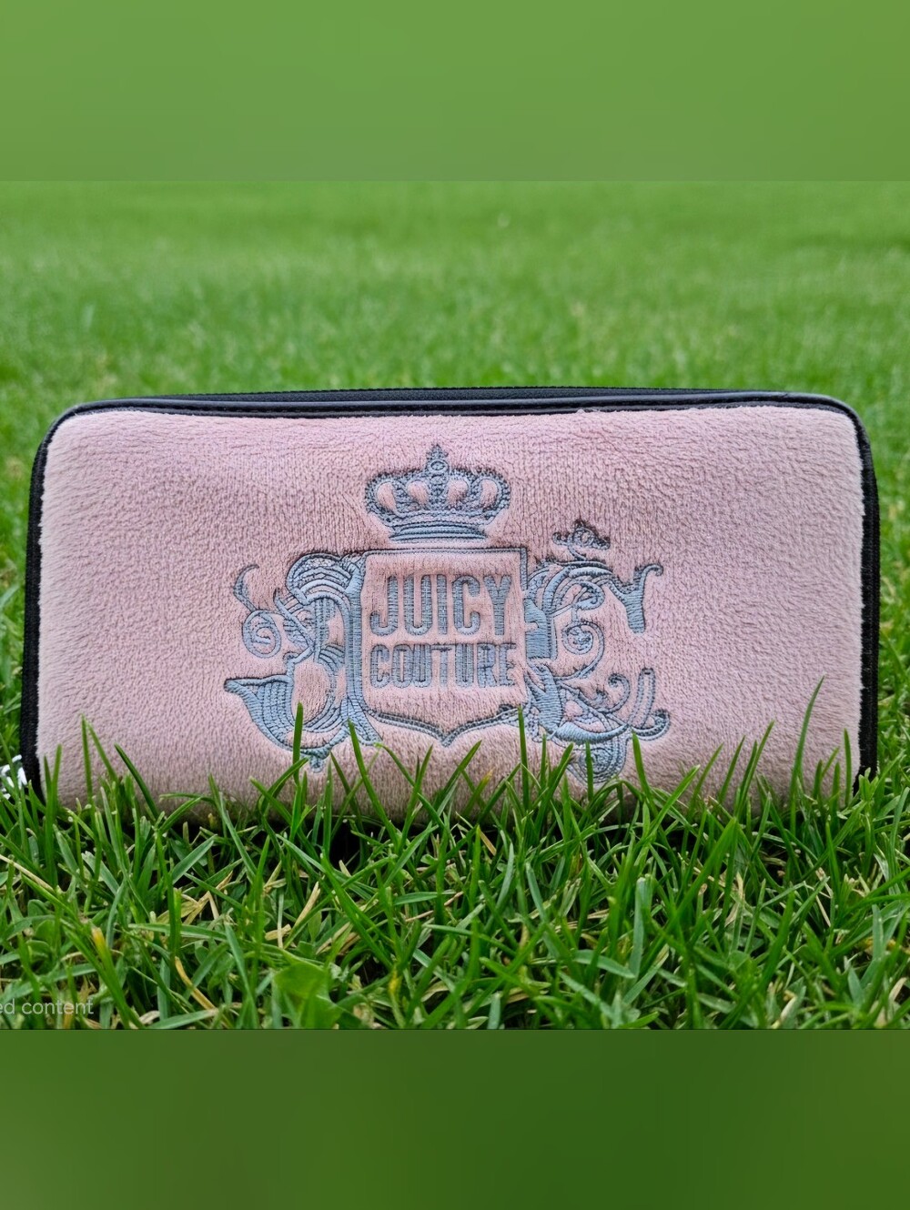 Juicy Couture Vintage Pink Velour Embroidered Logo Wallet